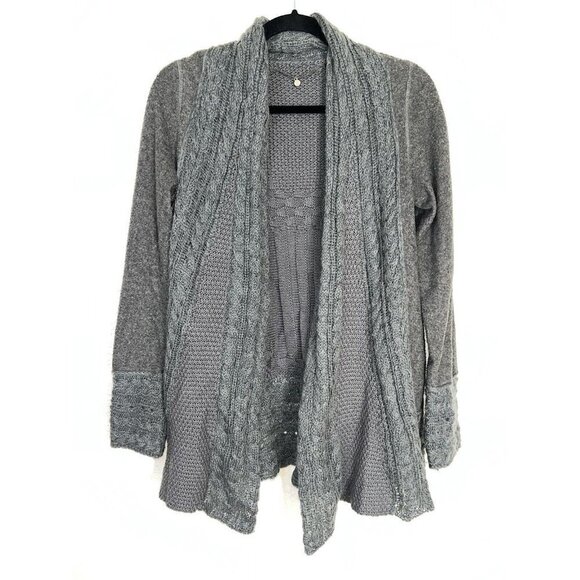 Knitted & Knotted Anthropologie Size X-Small Wool Cardigan Gray Pockets S - Picture 1 of 10